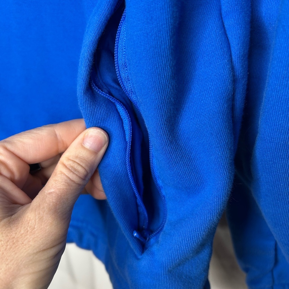 adidas Originals Adicolor Contempo Half-Zip Blue Cotton Blend Crew Sweatshirt - Picture 7 of 10